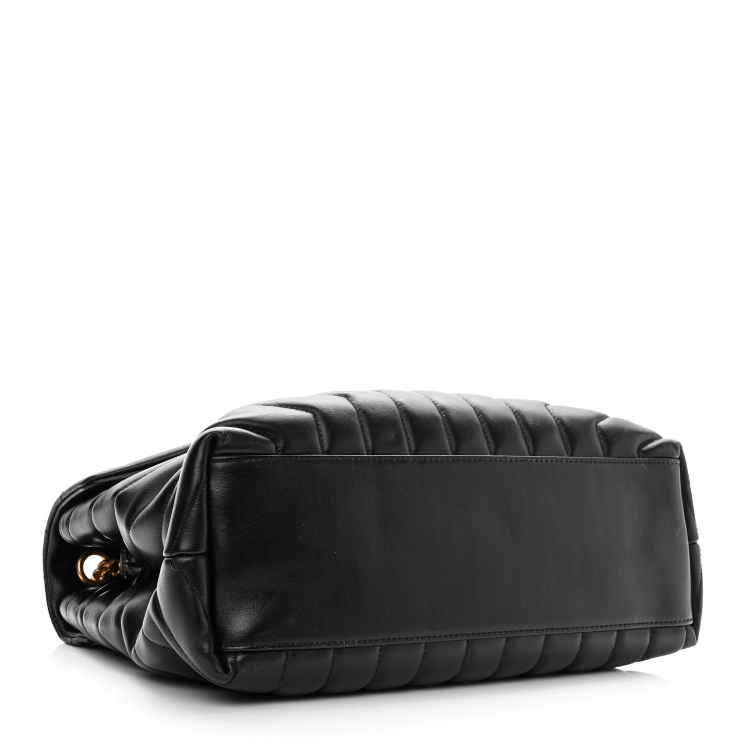 Calfskin Y Quilted Monogram Medium Loulou Chain Satchel Black