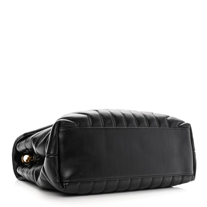 Saint Laurent Calfskin Y Quilted Monogram Medium Loulou Chain Satchel Black 4 of 12
