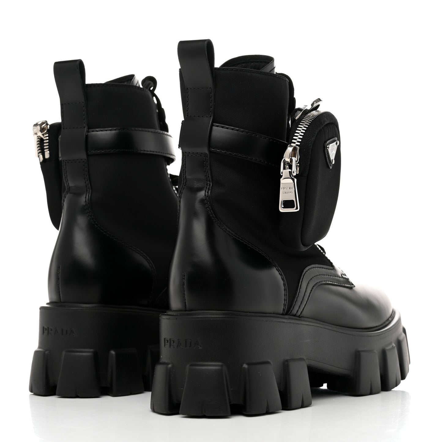 Spazzolato Rois Re-Nylon Metal Triangle Logo Monolith Pouch Pocket 55mm Boots 38.5 Black