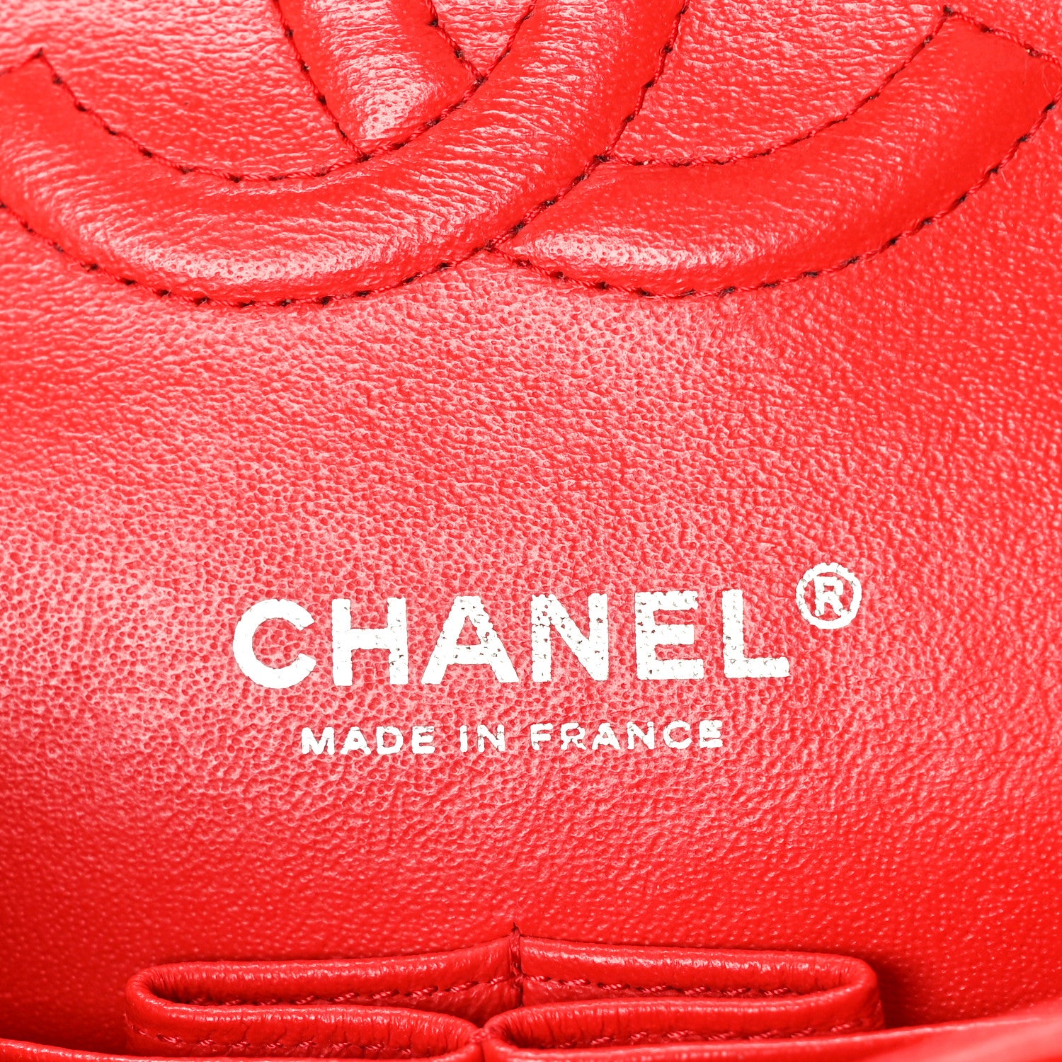 Chanel Caviar Chevron Quilted Medium Double Flap Red 6 of 10