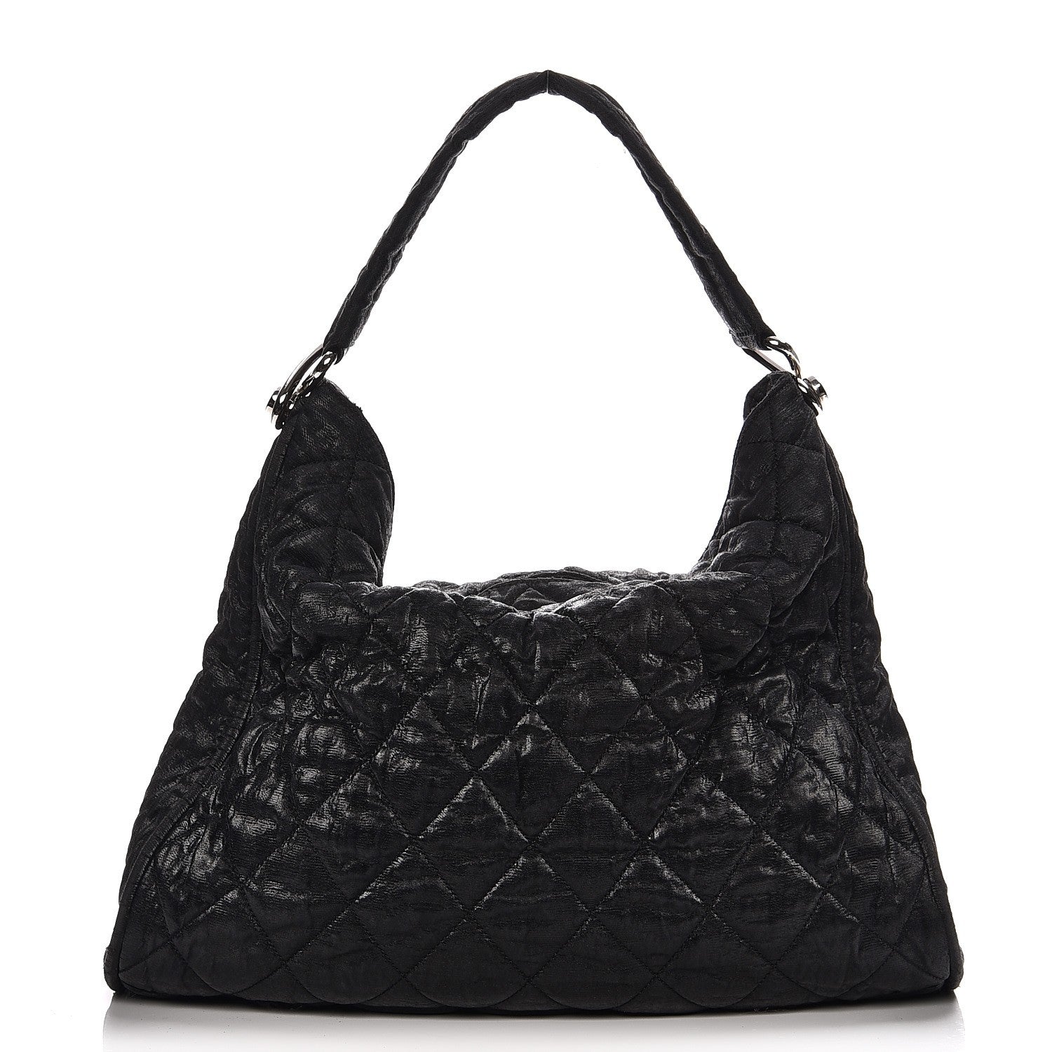 Chanel Crinkled Coated Canvas Le Marais Hobo Black 1 of 8