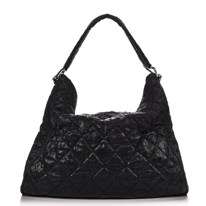 Chanel Crinkled Coated Canvas Le Marais Hobo Black 1 of 8