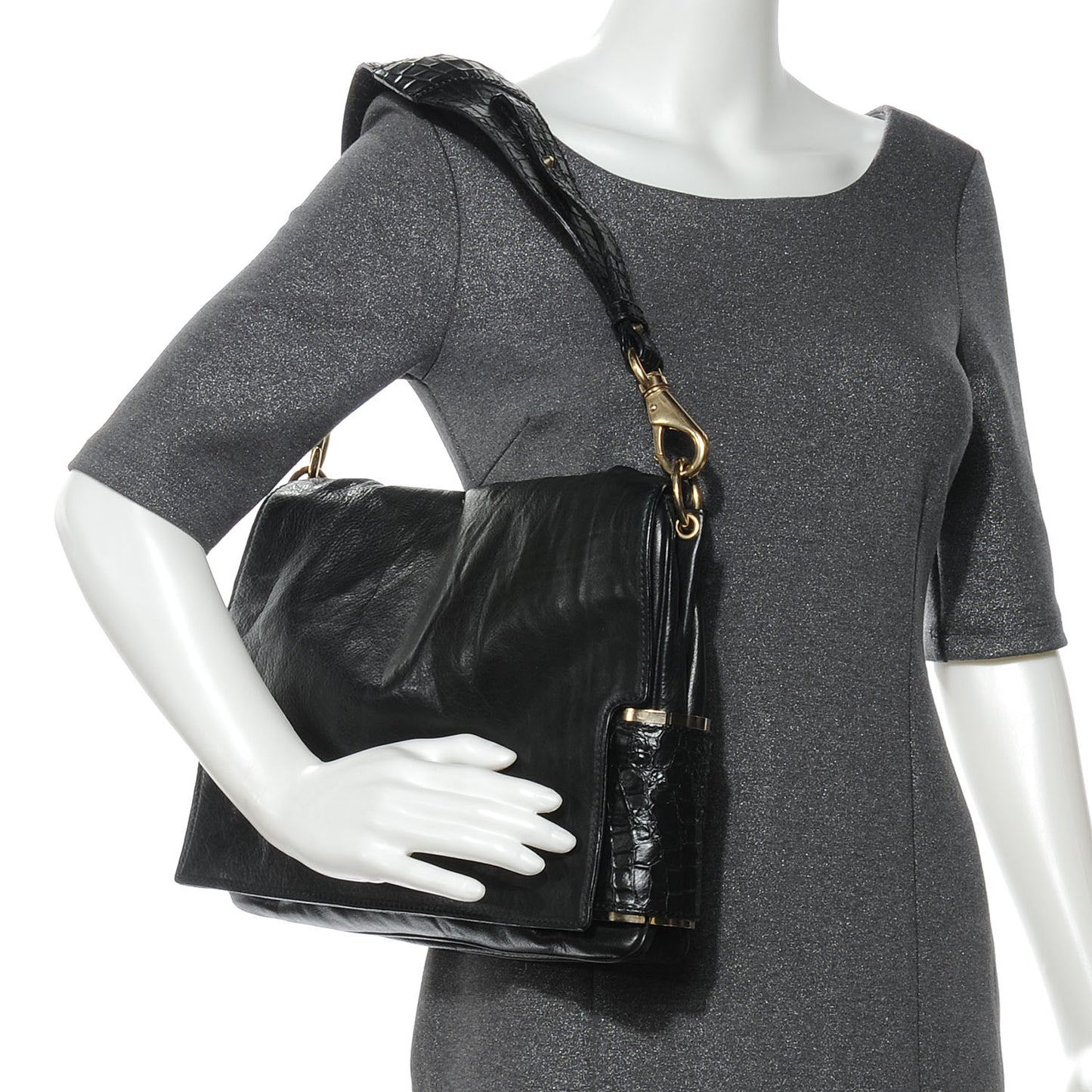 Leather Melancholia Shoulder Bag Black
