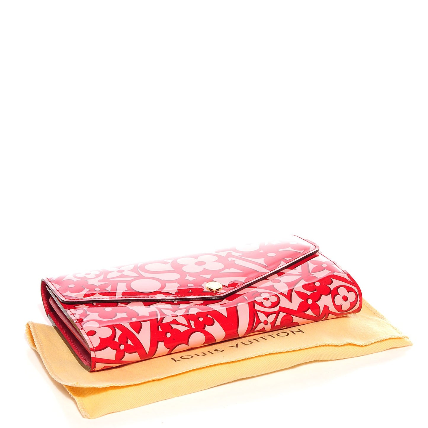 Patent Sweet Monogram Sarah Wallet Pomme D'Amour