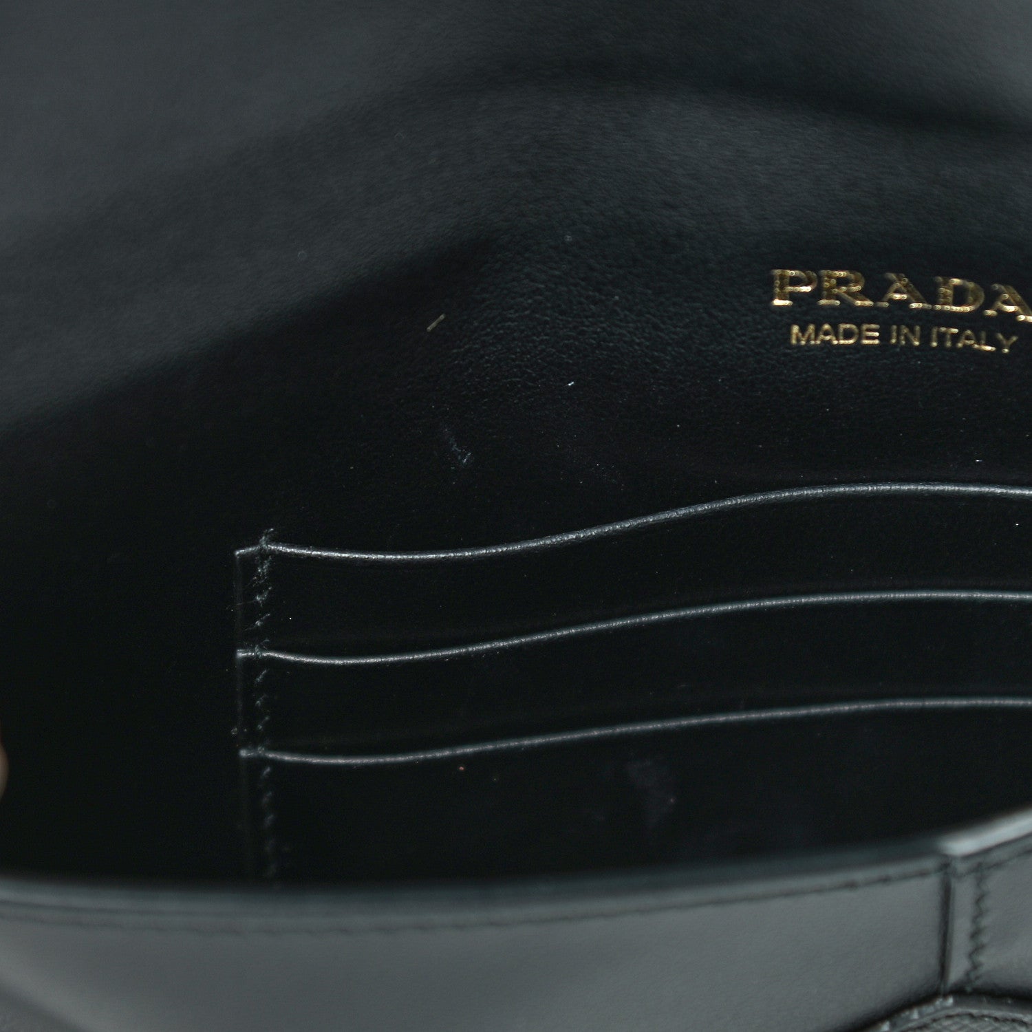 Prada Saffiano Envelope Wristlet Crossbody Wallet Black 11 of 14