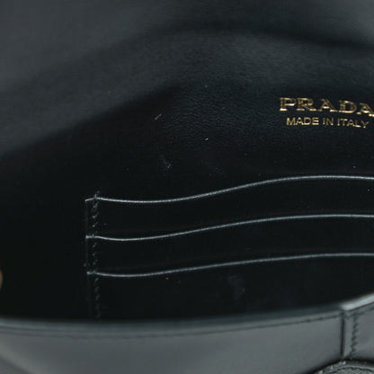 Prada Saffiano Envelope Wristlet Crossbody Wallet Black 11 of 14