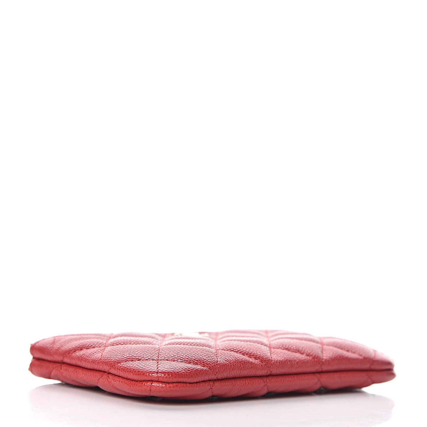 Caviar Quilted Small Cosmetic Case Red