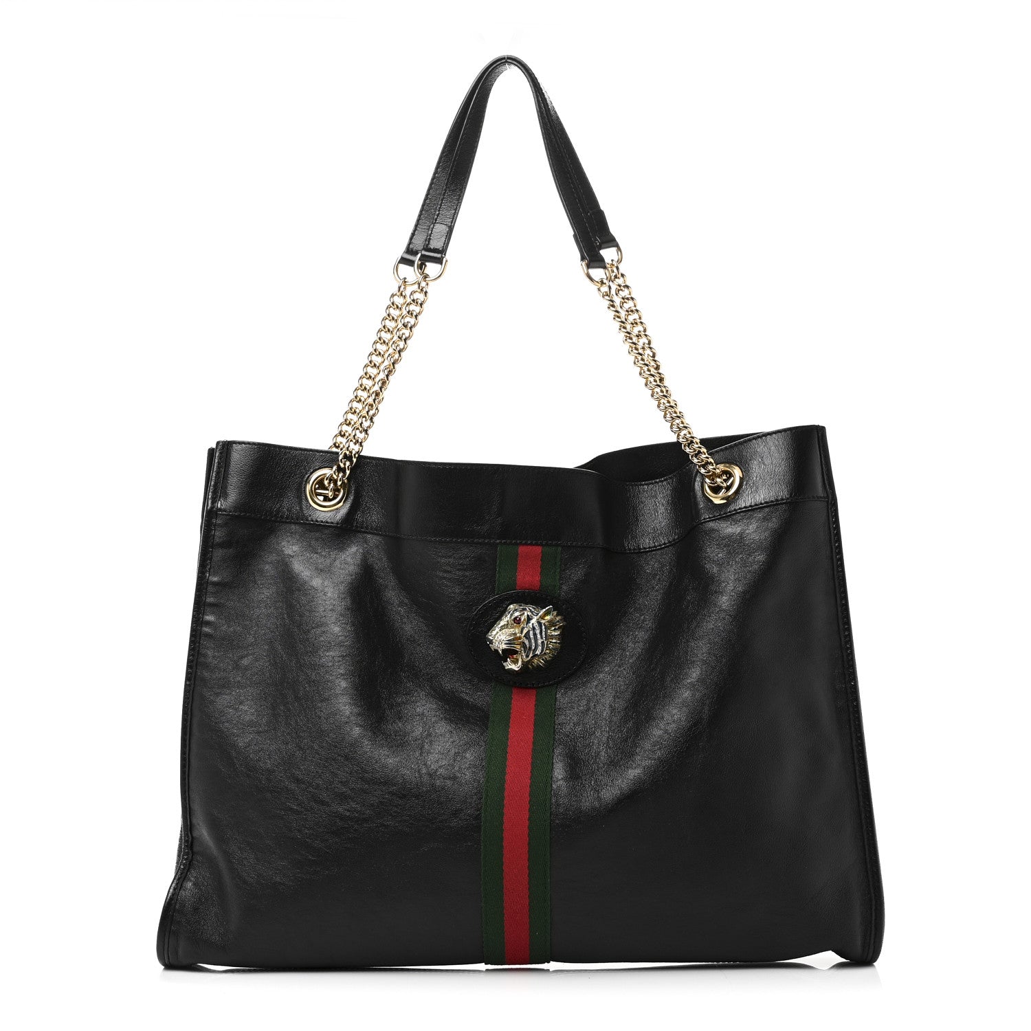 Gucci Calfskin Large Rajah Chain Tote Black 1 of 10