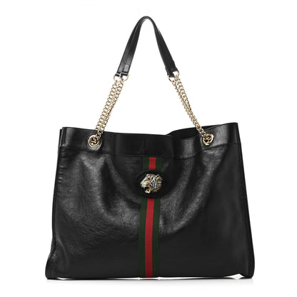 Gucci Calfskin Large Rajah Chain Tote Black 1 of 10