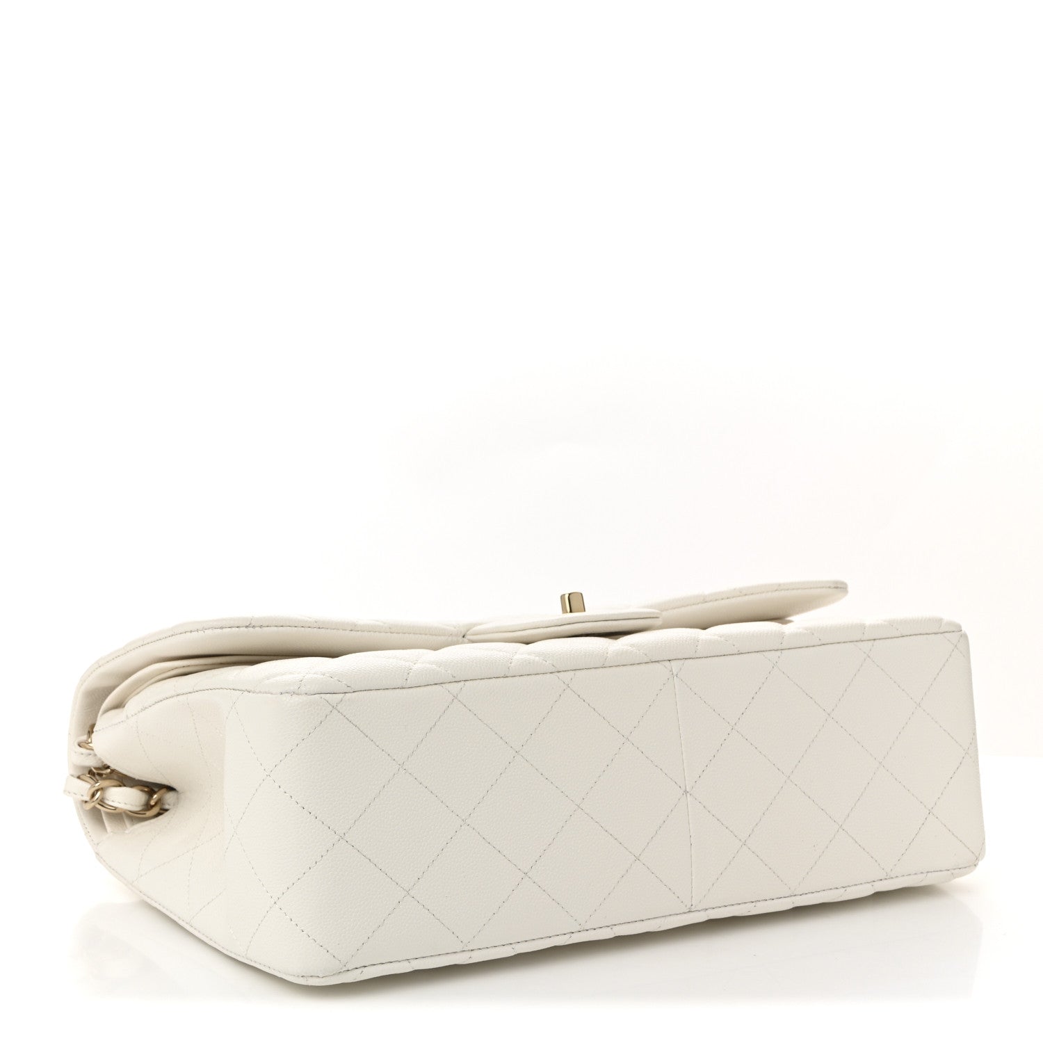 Chanel Caviar Quilted Jumbo Double Flap White 4 of 11