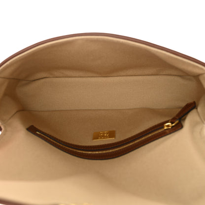 Fendi Canvas Vitello King FF Embroidered Baguette Sand Ghianda 5 of 9