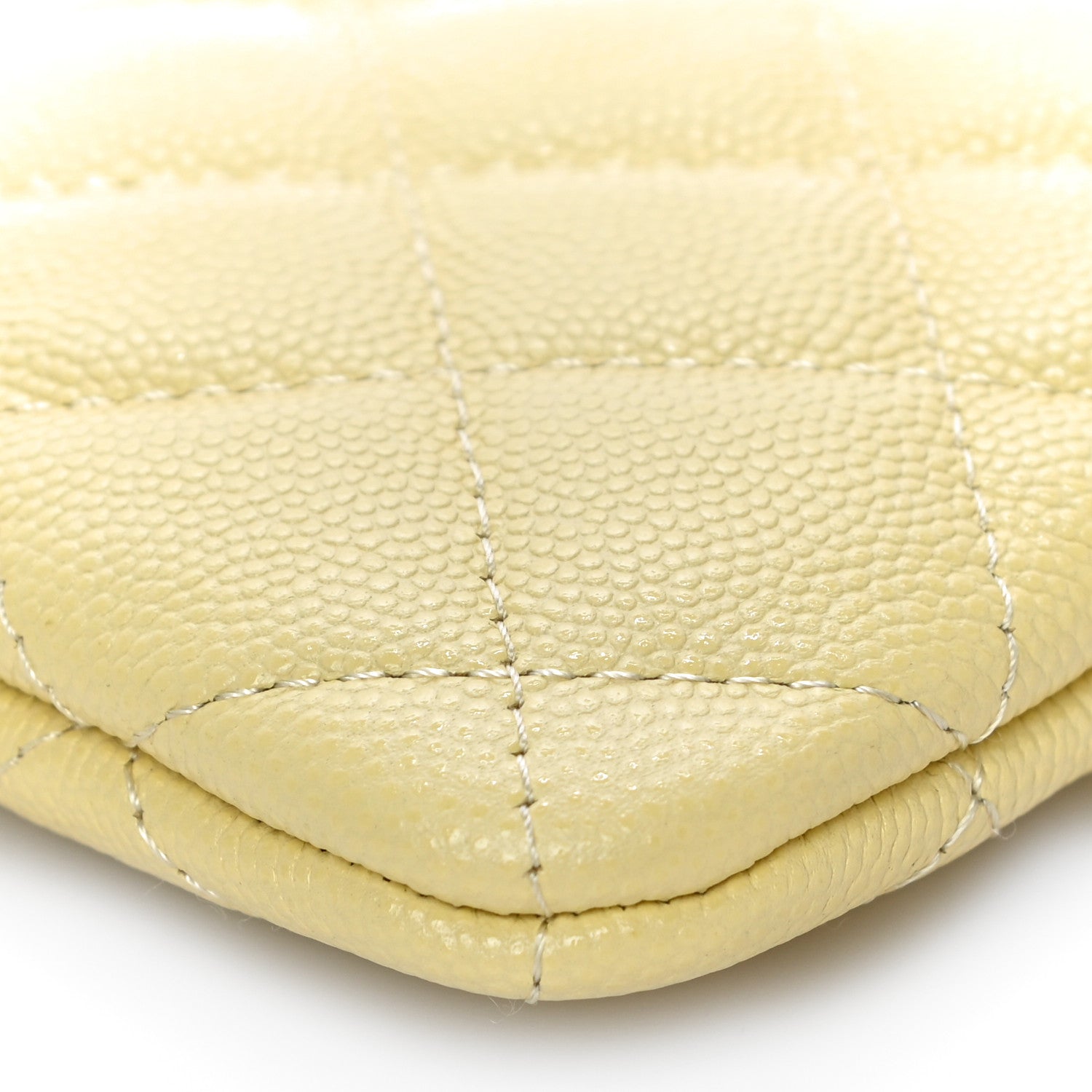 Chanel Caviar Quilted Small Cosmetic Case Yellow 9 of 11