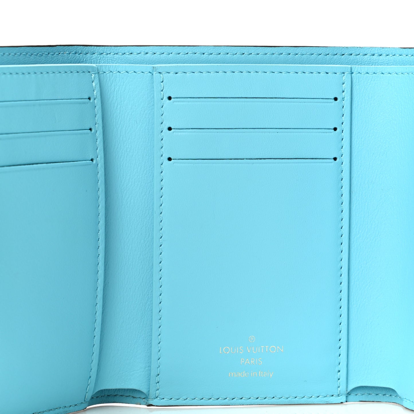 Smooth Calfskin LV Pont 9 Compact Wallet Creme