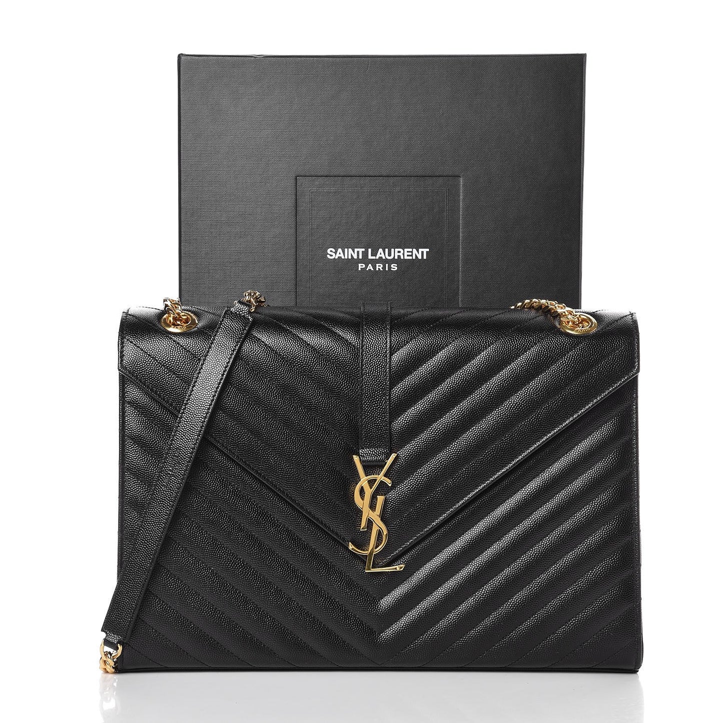 Grain De Poudre Matelasse Chevron Large Monogram Satchel Black