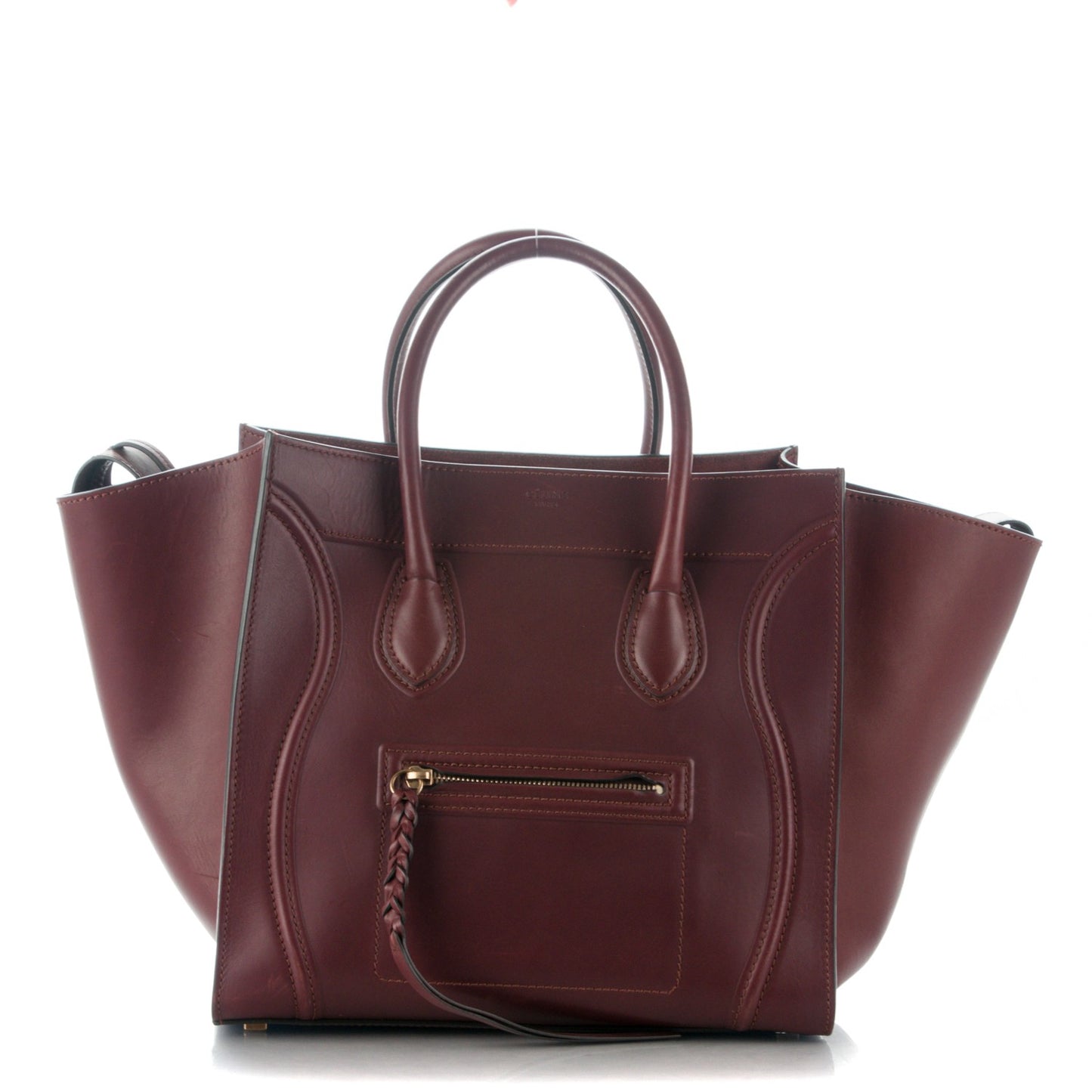 Natural Calfskin Medium Phantom Luggage Burgundy