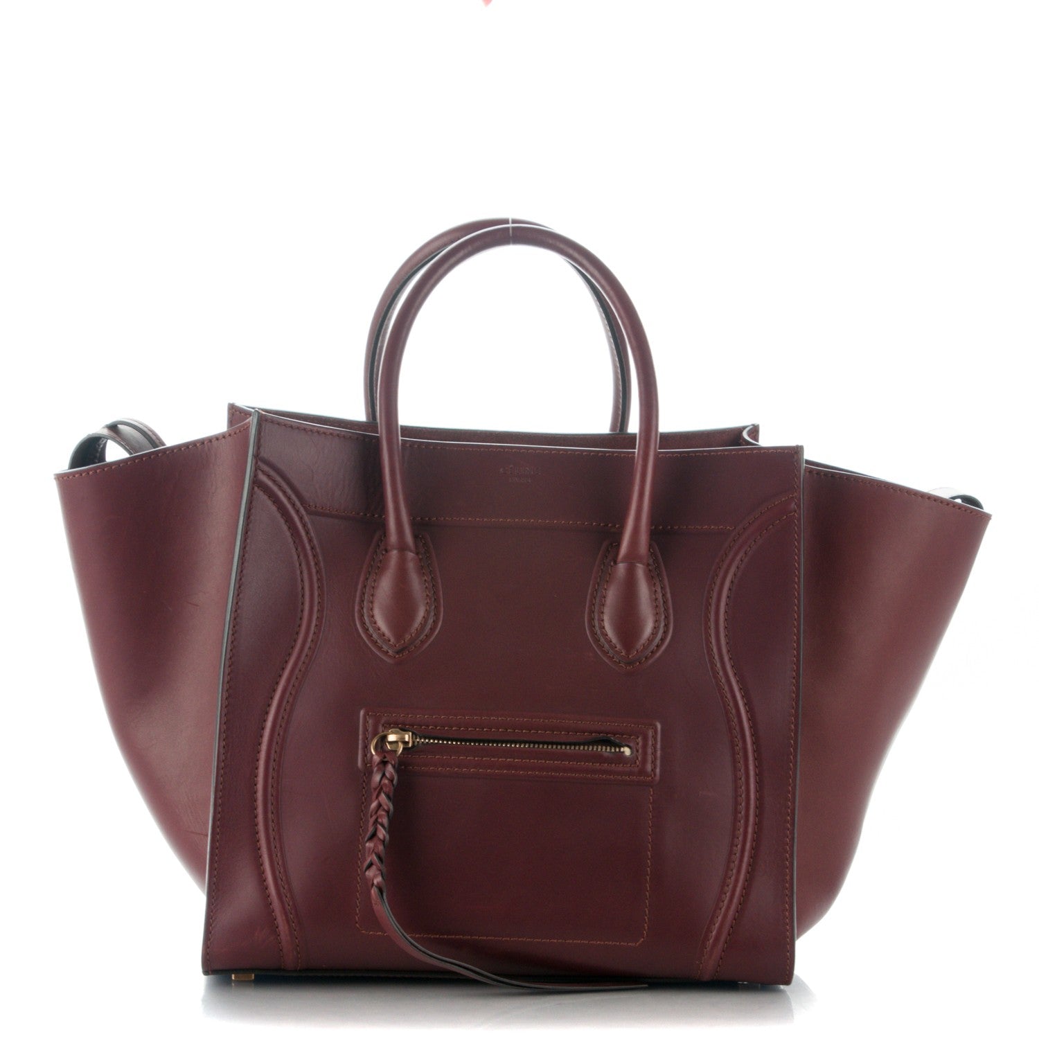 Celine Natural Calfskin Medium Phantom Luggage Burgundy 1 of 10