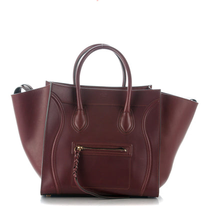 Celine Natural Calfskin Medium Phantom Luggage Burgundy 1 of 10