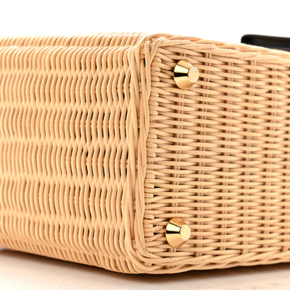Prada Wicker Canvas Tote Naturale Black 8 of 11