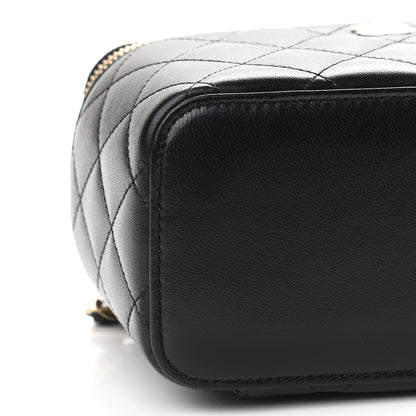 Chanel Lambskin Quilted Small Vanity Case With Chain Black 8 of 9