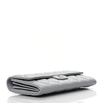 Chanel Caviar Quilted Large Flap Wallet Grey 4 of 9