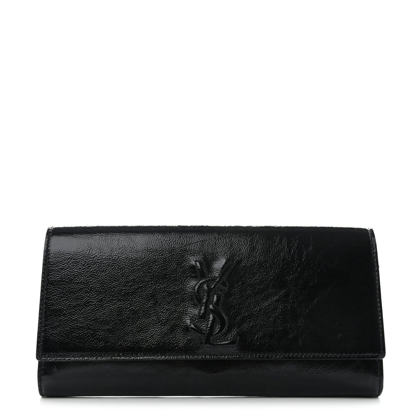 Textured Patent Monogram Small Belle De Jour Clutch Black