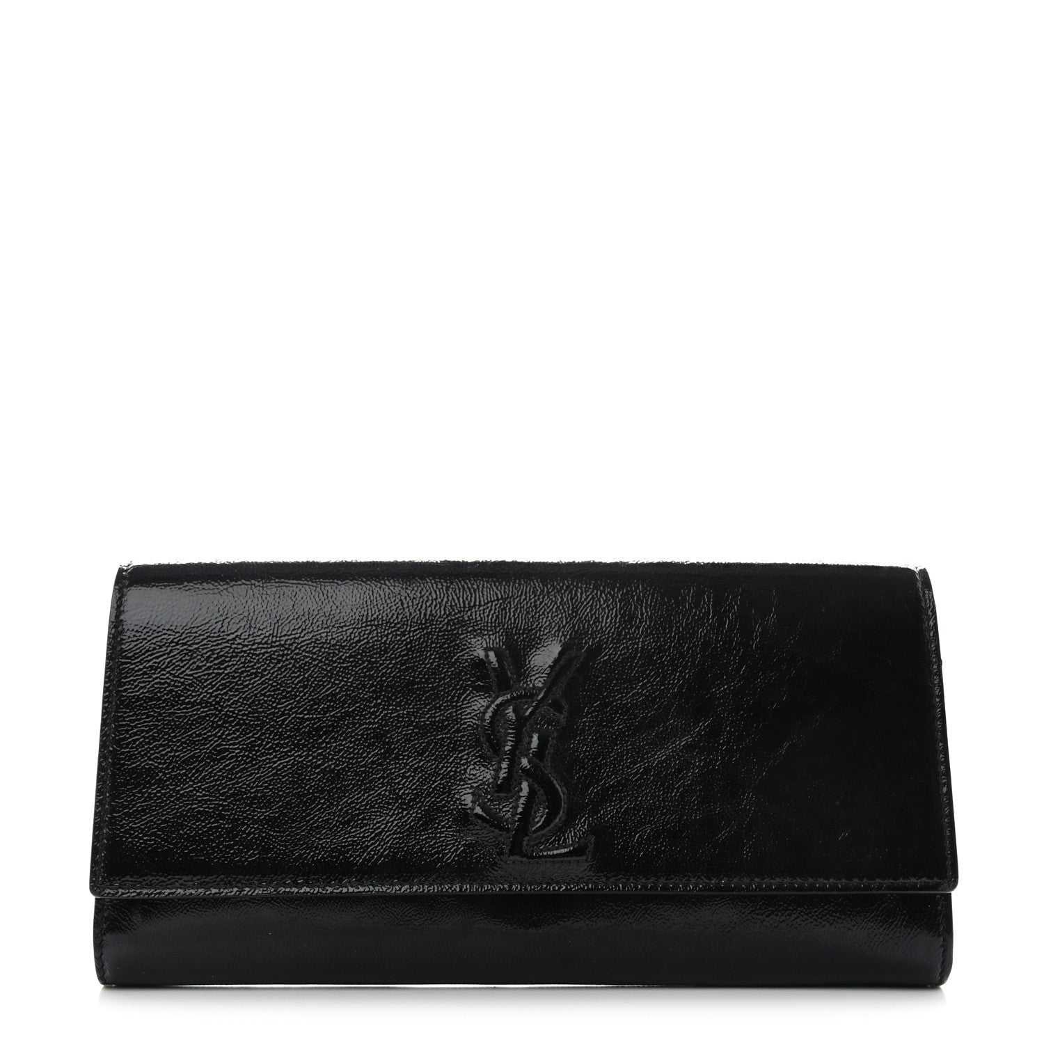 Saint Laurent Textured Patent Monogram Small Belle De Jour Clutch Black 1 of 7