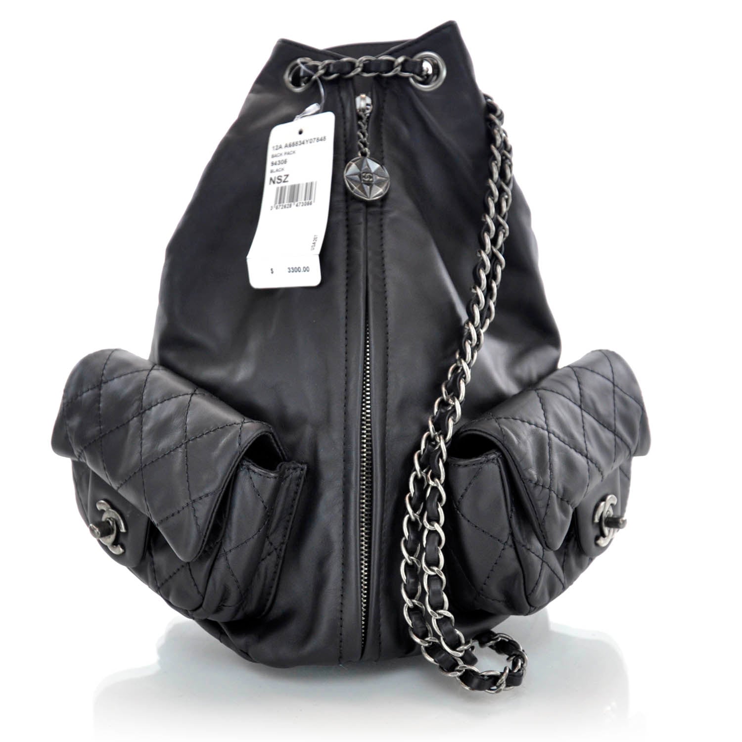Chanel Lambskin Backpack Black 12A 1 of 12