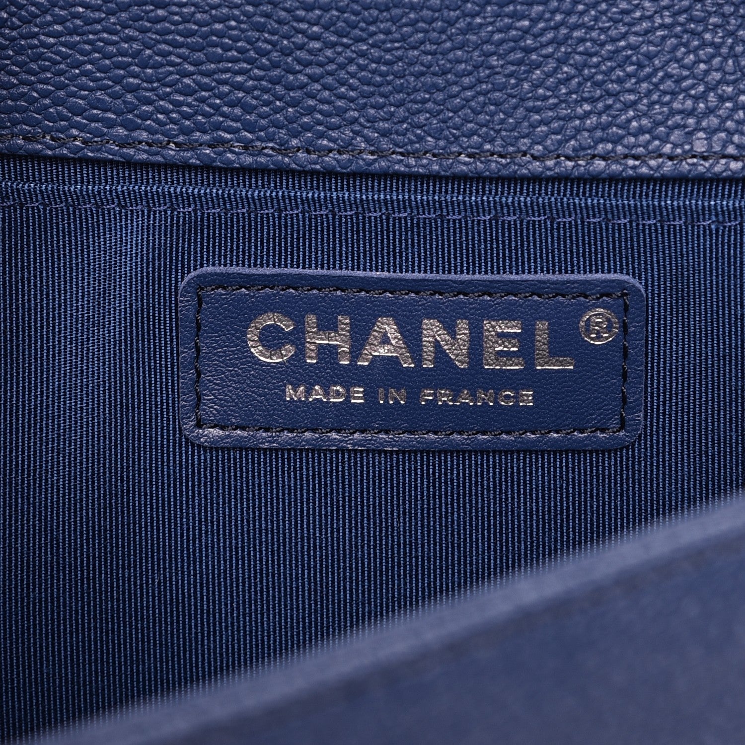 Chanel Caviar Quilted Medium Boy Flap Dark Navy Blue 6 of 7