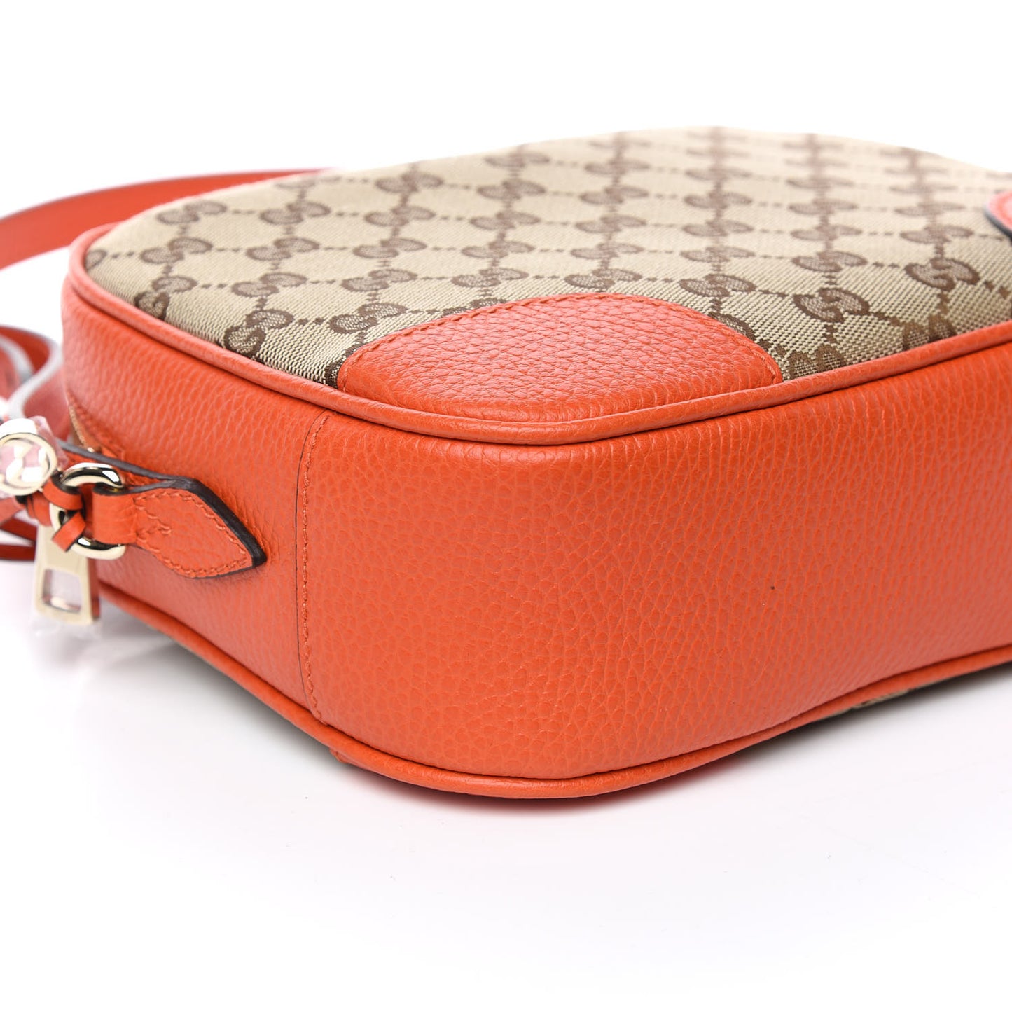 Monogram Dollar Calfskin Mini Bree Messenger Bag Beige Ebony Sun Orange