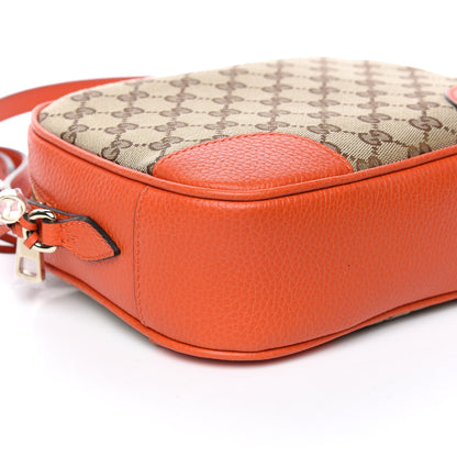 Gucci Monogram Dollar Calfskin Mini Bree Messenger Bag Beige Ebony Sun Orange 5 of 9