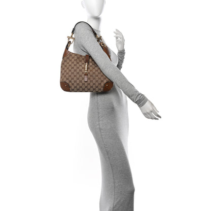 Gucci Monogram Piston Lock Jackie O Hobo Dark Brown 2 of 12