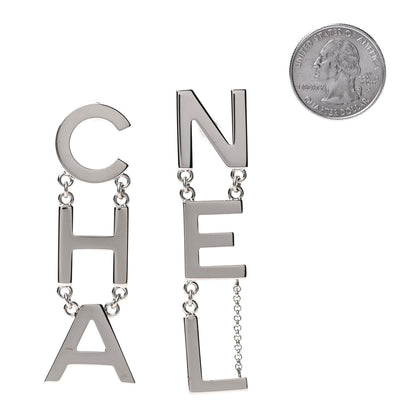 Chanel Metal Cha-Nel Logo Drop Earrings Gold 2 of 4