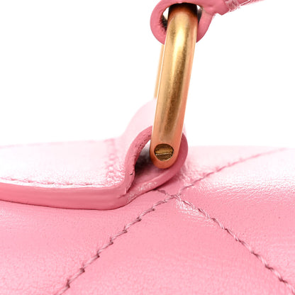Chanel Lambskin Quilted Resin CC Small Top Handle Flap Pink 12 of 12