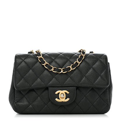 Chanel Metallic Caviar Quilted Mini Rectangular Flap Black 1 of 13