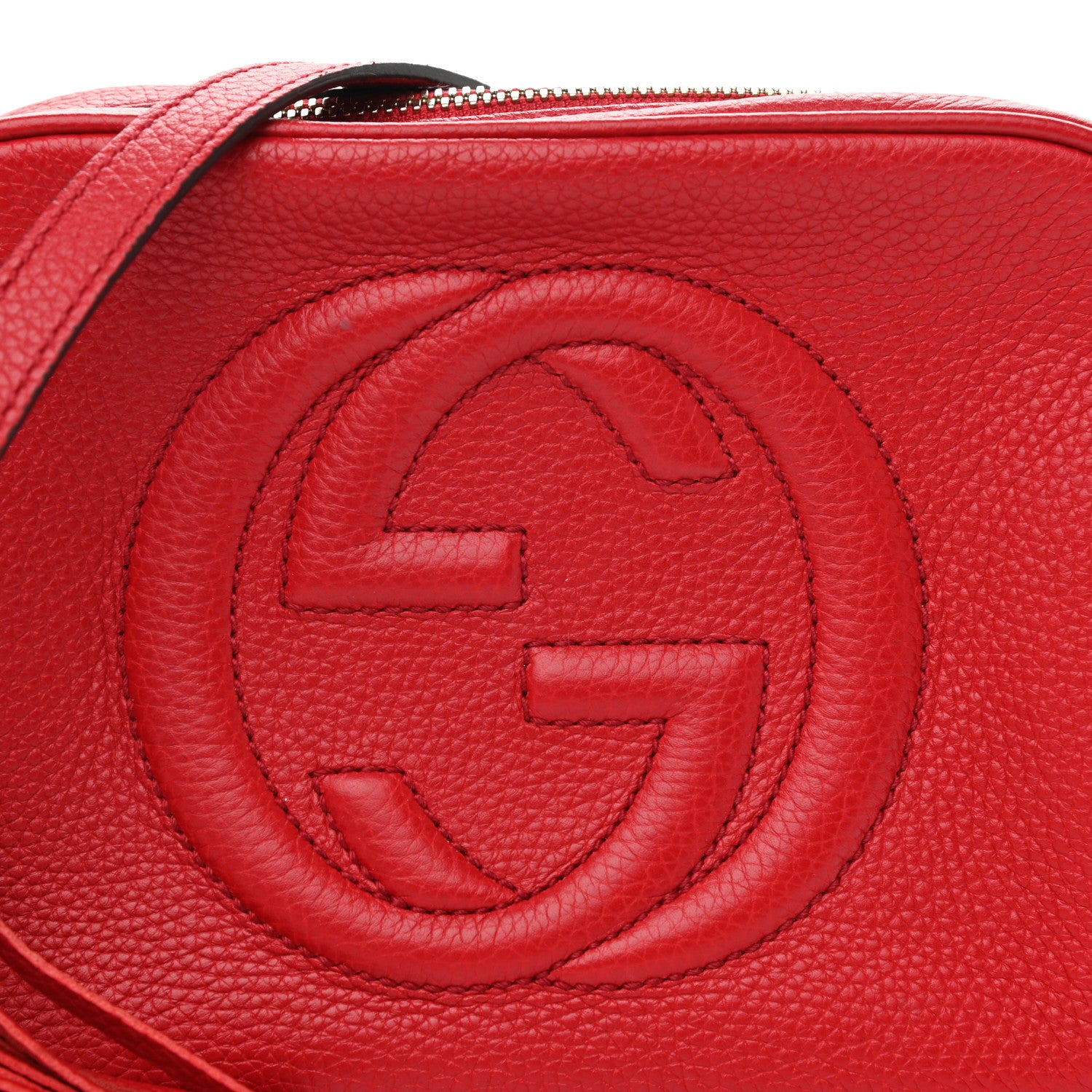 Gucci Pebbled Calfskin Small Soho Disco Bag Tabasco Red 8 of 13