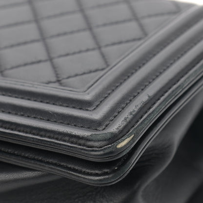 Chanel Lambskin Quilted Medium Boy Flap So Black 12 of 14