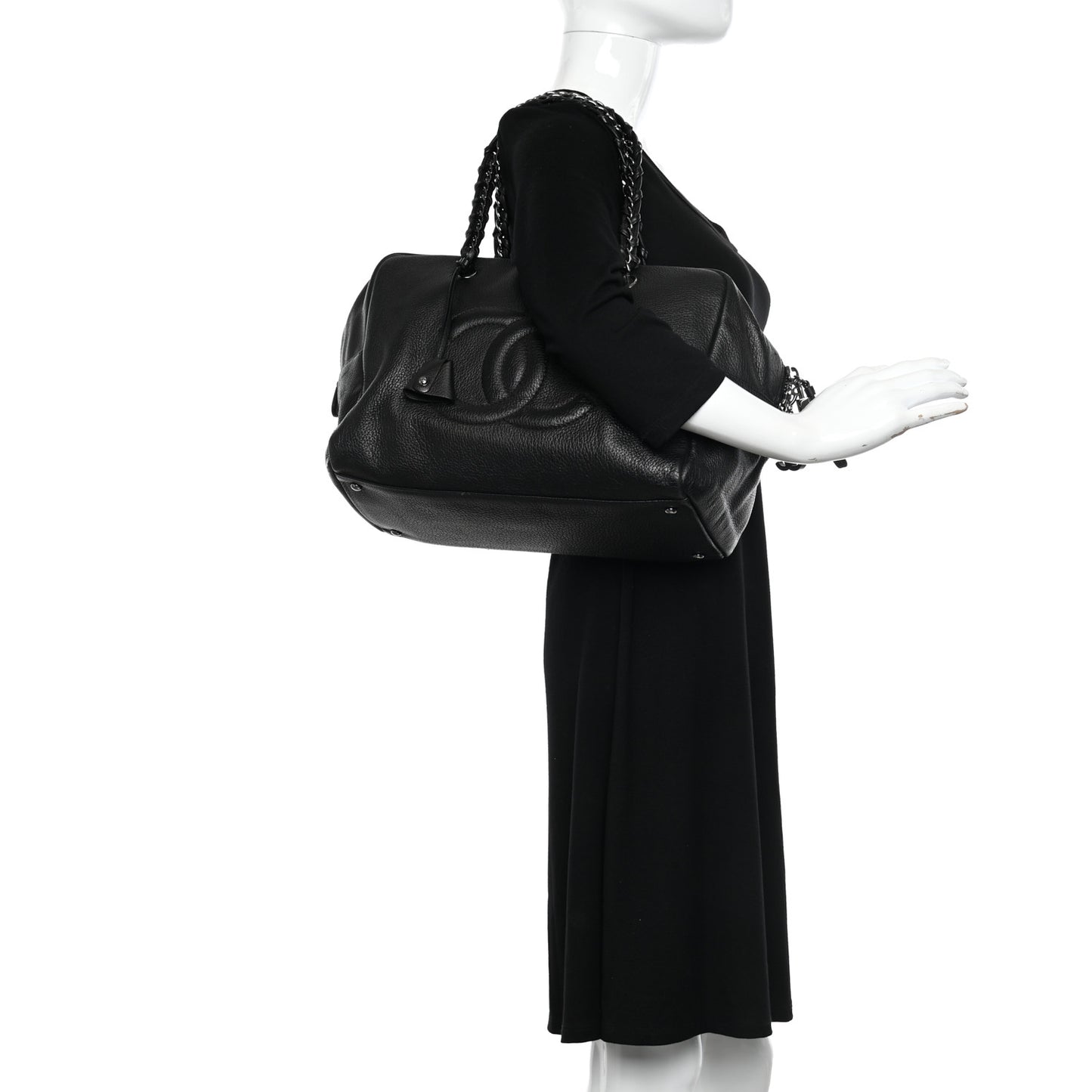 Deerskin Luxe Ligne Large Bowler Black