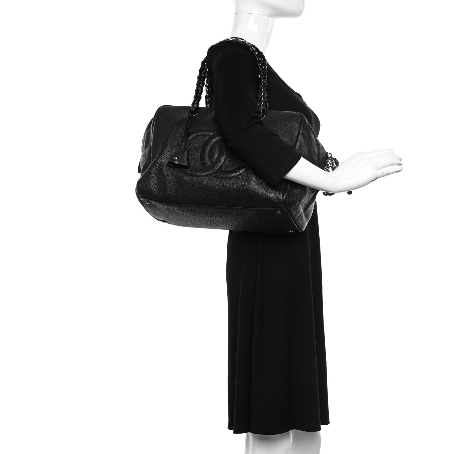 Chanel Deerskin Luxe Ligne Large Bowler Black 2 of 12