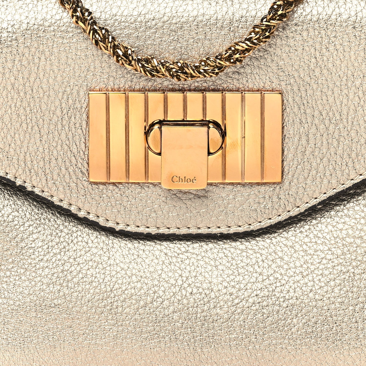 Chloe Metallic Calfskin Small Sally Flap Bag Gold 8 of 10