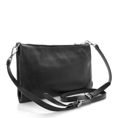 Prada Vitello Daino Zippered Crossbody Bag Black 3 of 12