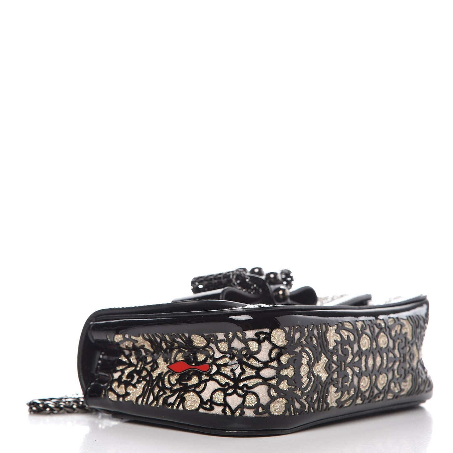 Patent Glitter Suede Chantily Lace Sweety Charity Crossbody Bag Black Ivory