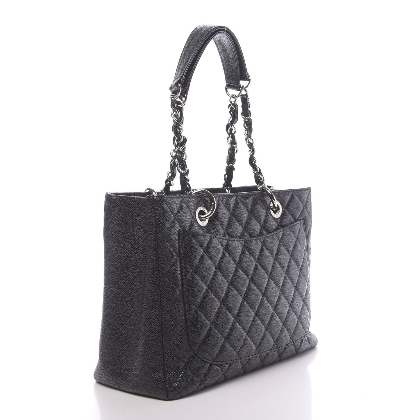 Caviar Quilted Grand Shopping Tote GST Black