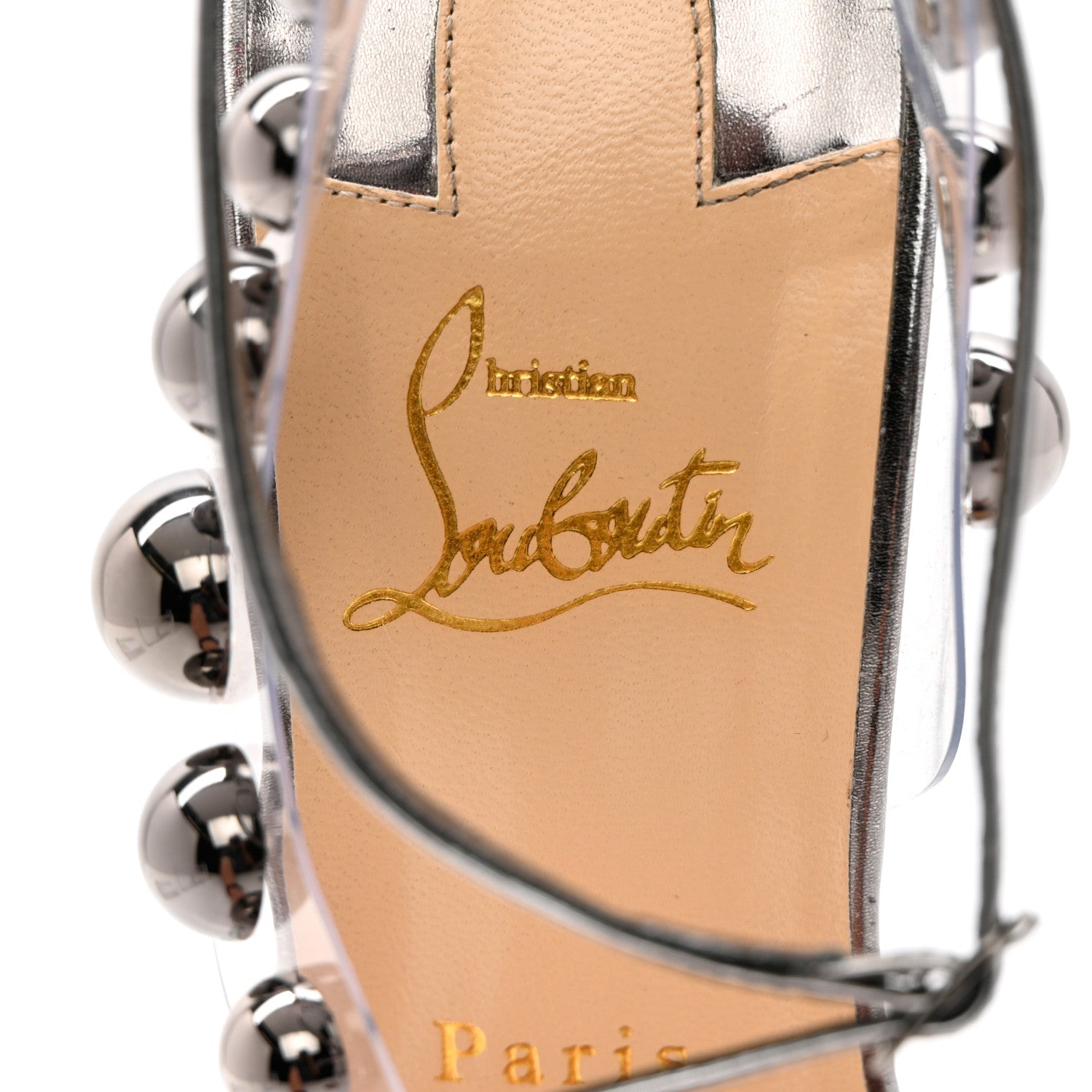 Christian Louboutin Specchio PVC Corinetta 100 Sandals 41 Gun Metal 7 of 18