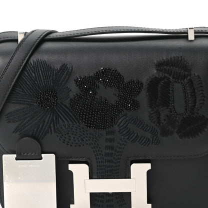 Hermes Swift Dancing Flowers Embroidered Constance 18 Black 10 of 13
