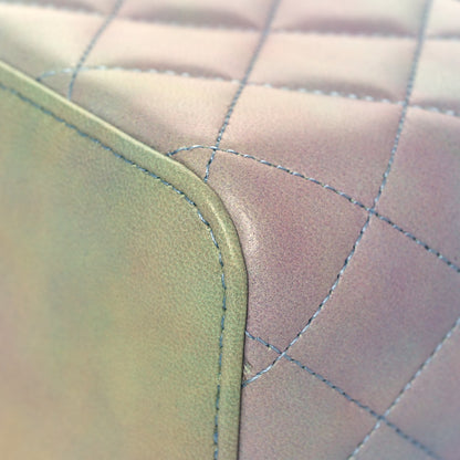 Chanel Lambskin Quilted Ombre Small Top Handle Vanity Case With Chain Blue Green 10 of 17