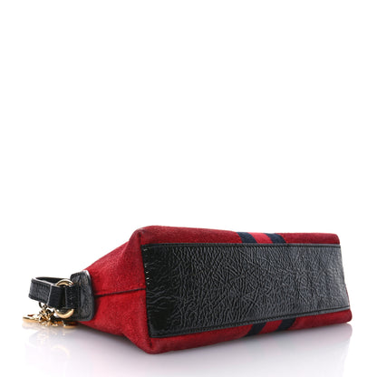 Gucci Suede Patent Web GG Small Ophidia Dome Shoulder Bag Hibiscus Red 4 of 11