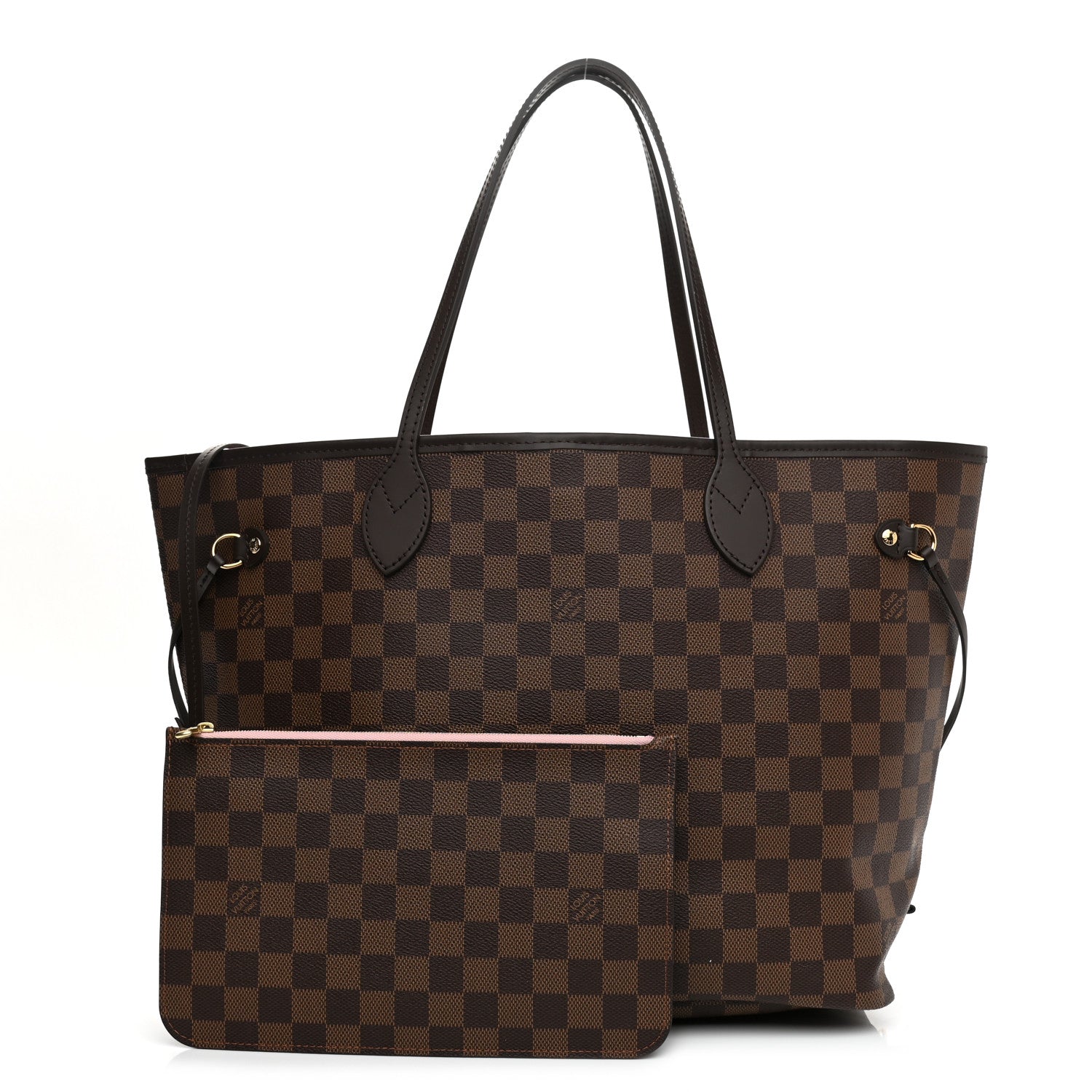 Louis Vuitton Damier Ebene Neo Neverfull MM Rose Ballerine 1 of 10