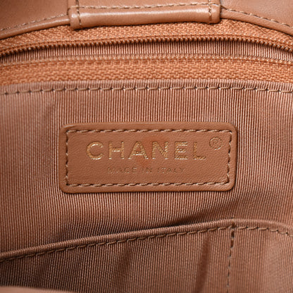Chanel Lambskin Quilted Large Drawstring Shoulder Bag Dark Beige 6 of 9
