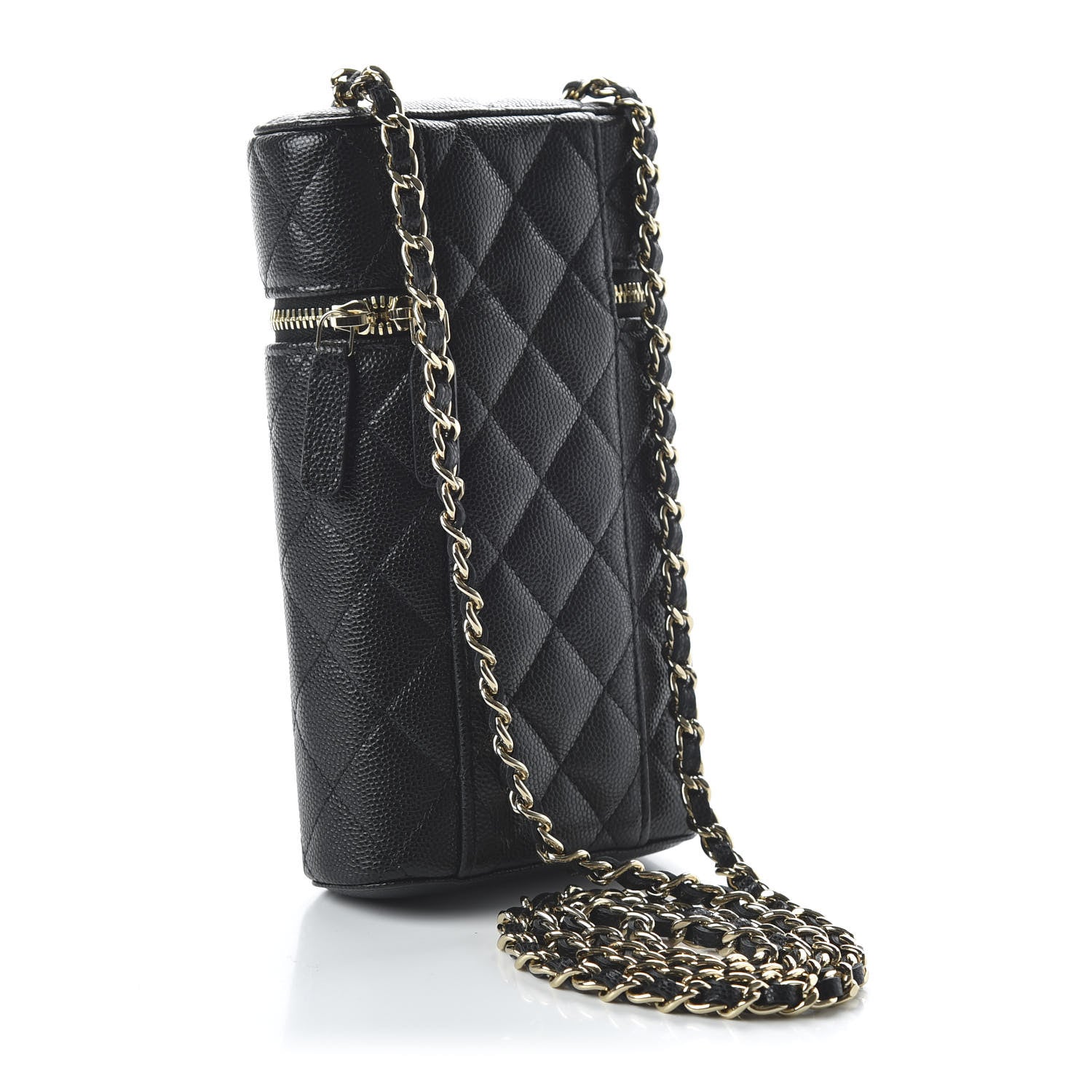 Chanel Caviar Quilted Phone Holder With Chain Black 3 of 10