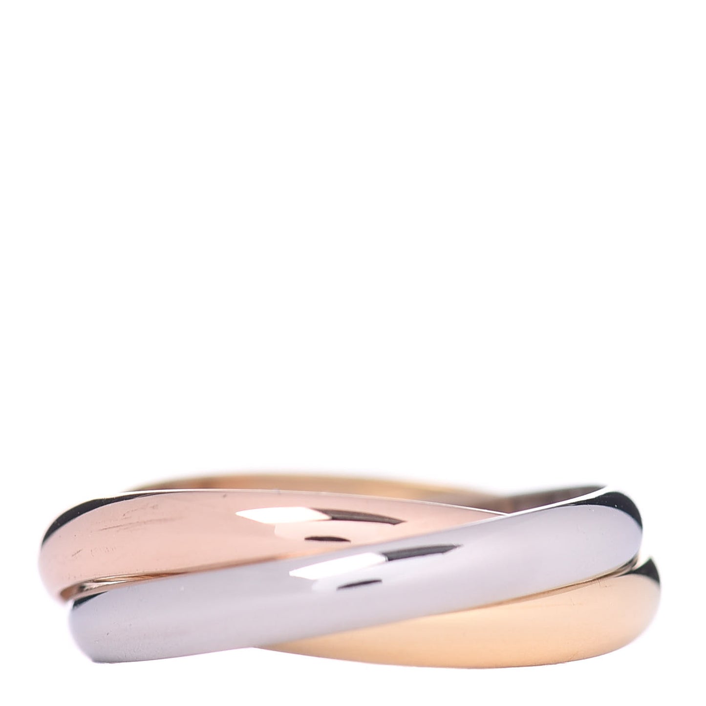 18K Pink Yellow White Gold Small Trinity Ring 49 4.75